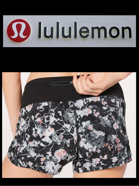 lululemon athletica Pants - LULULEMON RUN TIMES SHORT II 4" (Spring Bloom/Multi Black)
